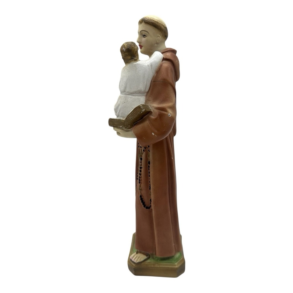 Vintage Saint‎ Anthony Chalkware Statue Painted Figurine 11" Tall 60s 70s - Picture 3 of 6
